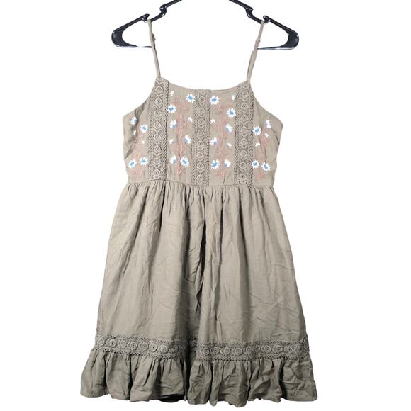 Patrons Of Peace Womens Dress Forest Green Floral Lined Sleeveless Small - Picture 1 of 13